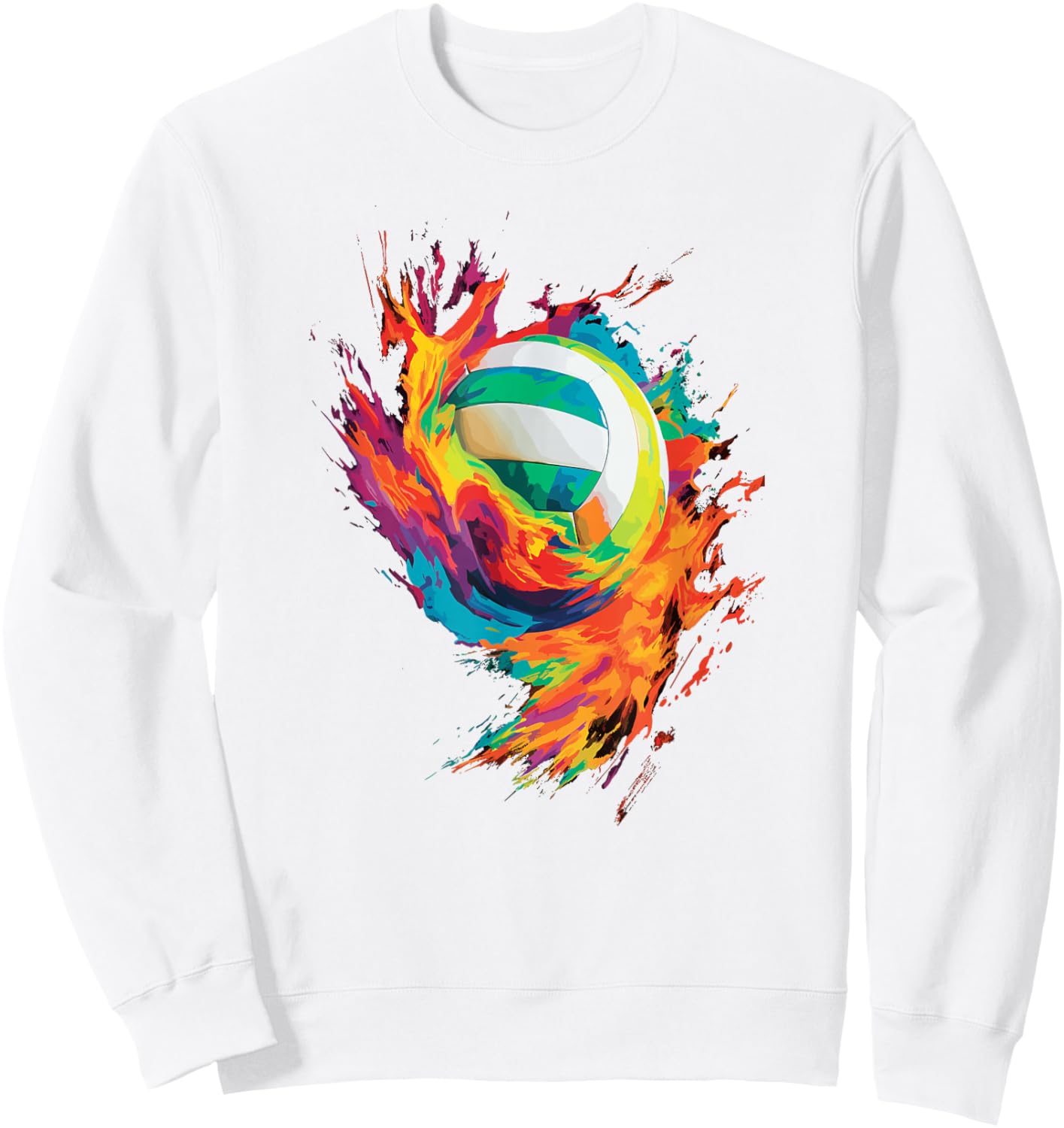 Colorful Volleyball volleyball player Girls Woman Teen Sweatshirt - Sweatshirt | White