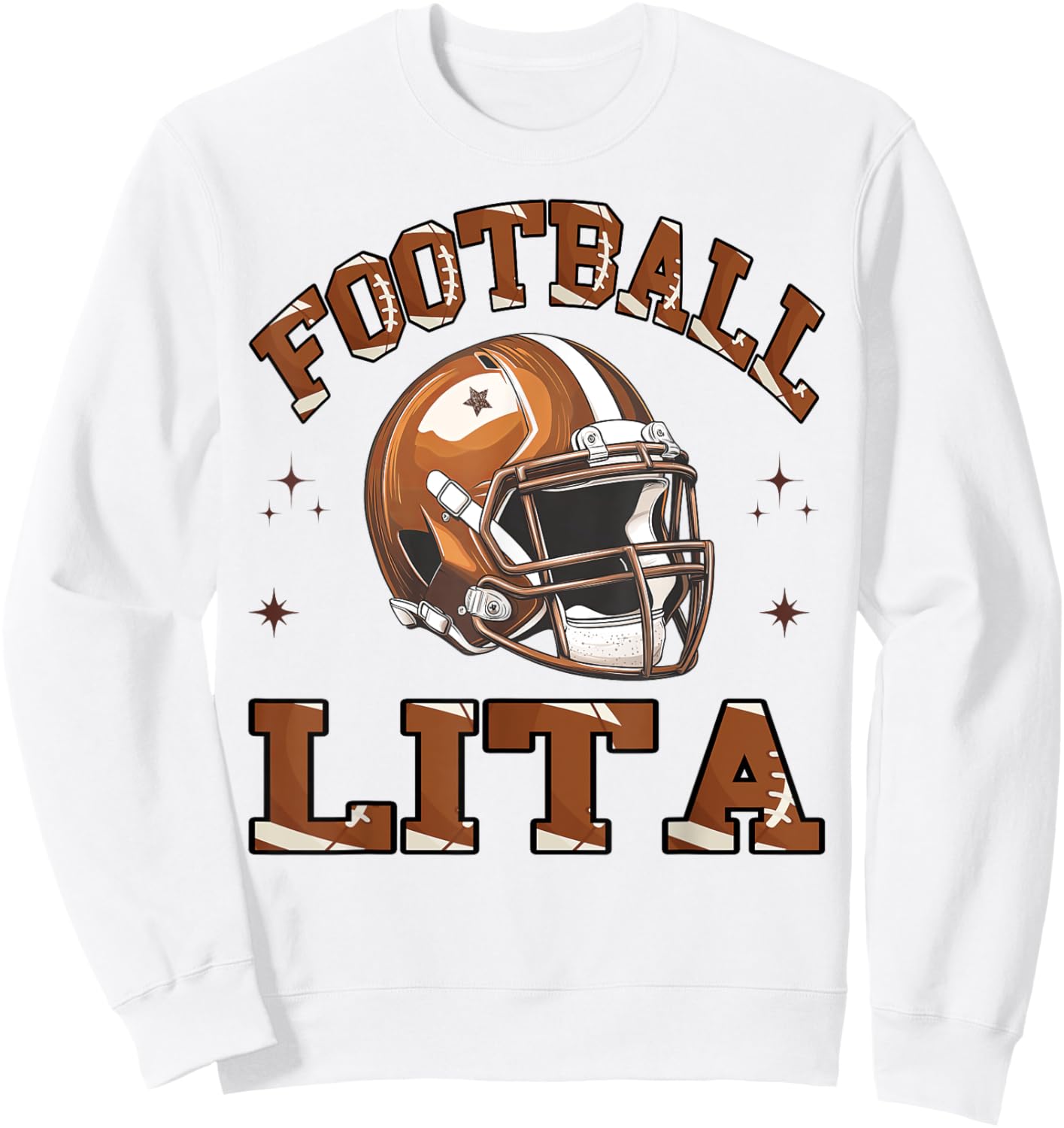 Football Lita Retro American Football Coquette Sweatshirt - Sweatshirt | White