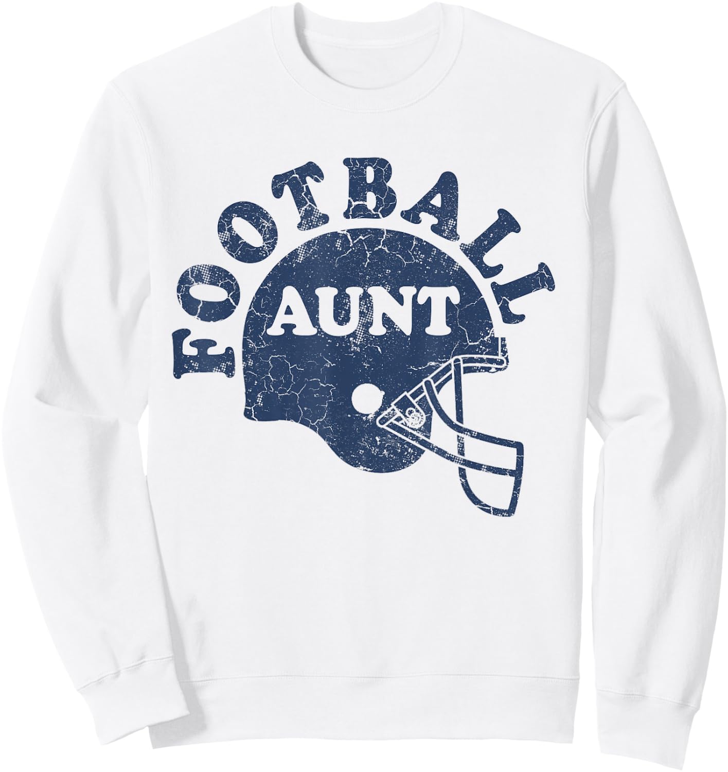 Football Aunt Blue Helmet Game Day Auntie Sweatshirt - Sweatshirt | White