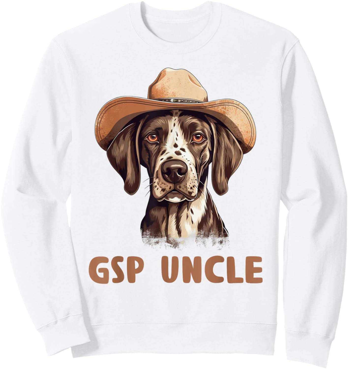 Cute GSP Uncle Dog Lover Gift German Shorthaired Pointer Sweatshirt - Sweatshirt | White