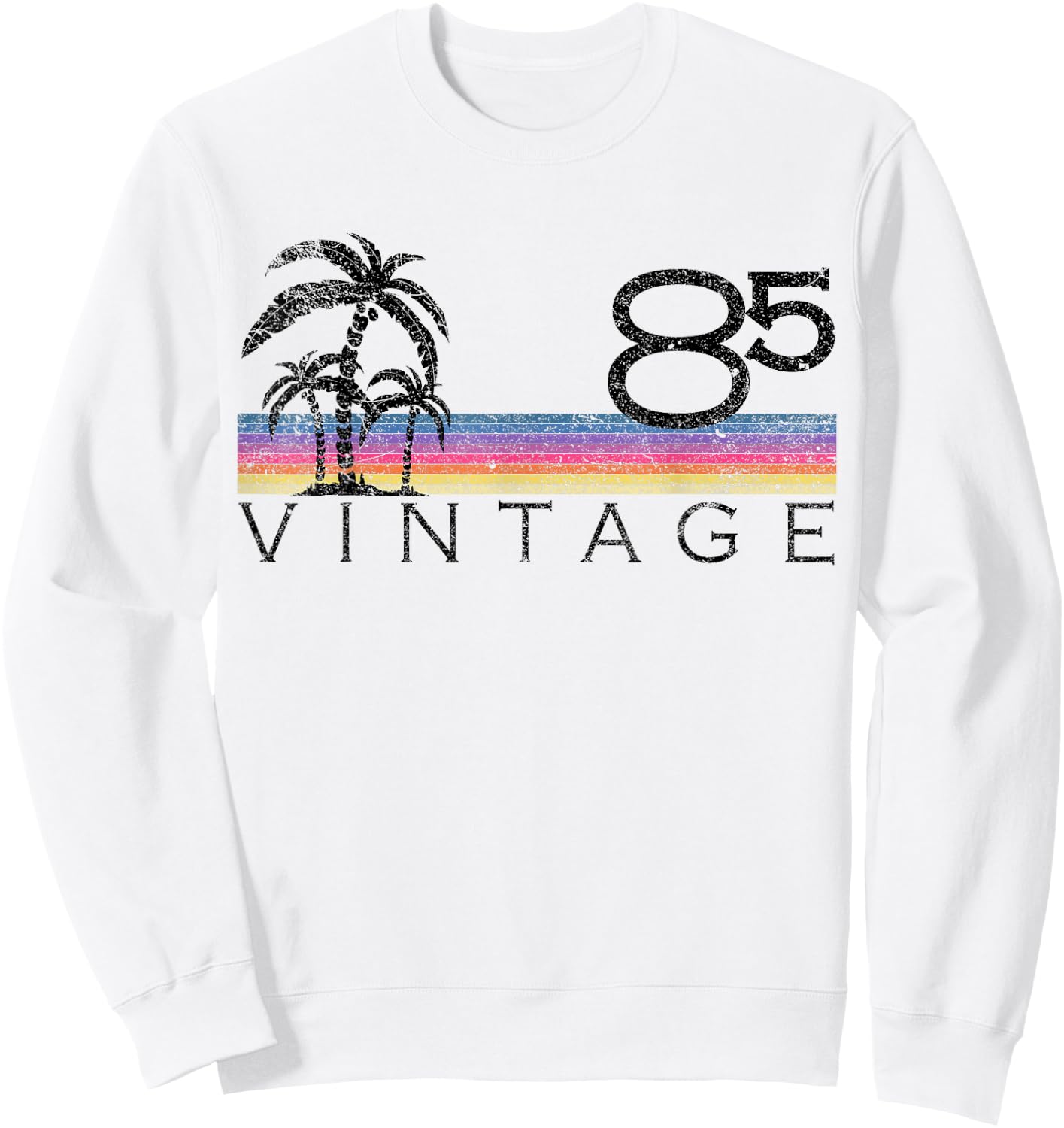 Vintage Surfing 1985 Pacific Ocean Sunset 40th Birthday Gift Sweatshirt - Sweatshirt | White
