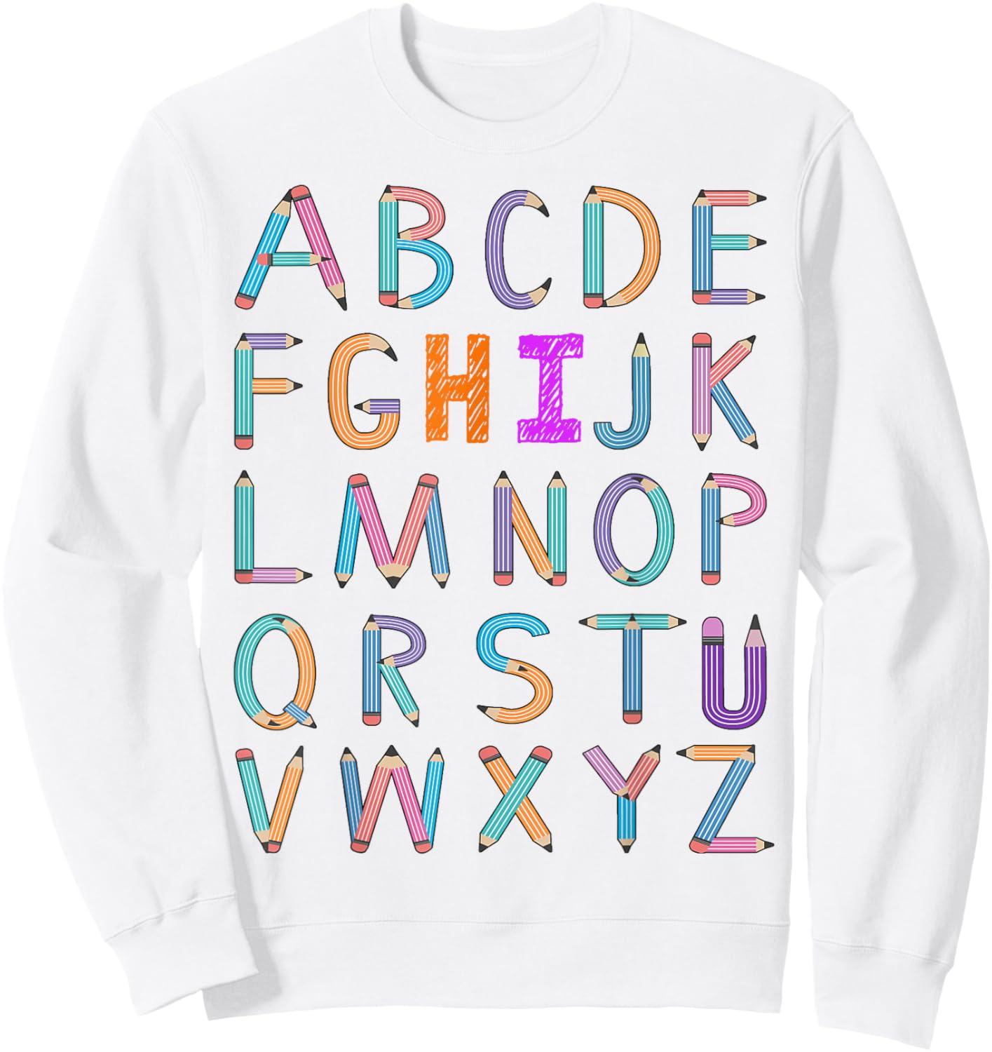back to school Kindergarten Alphabet ABC Teacher Women kids Sweatshirt - Sweatshirt | White
