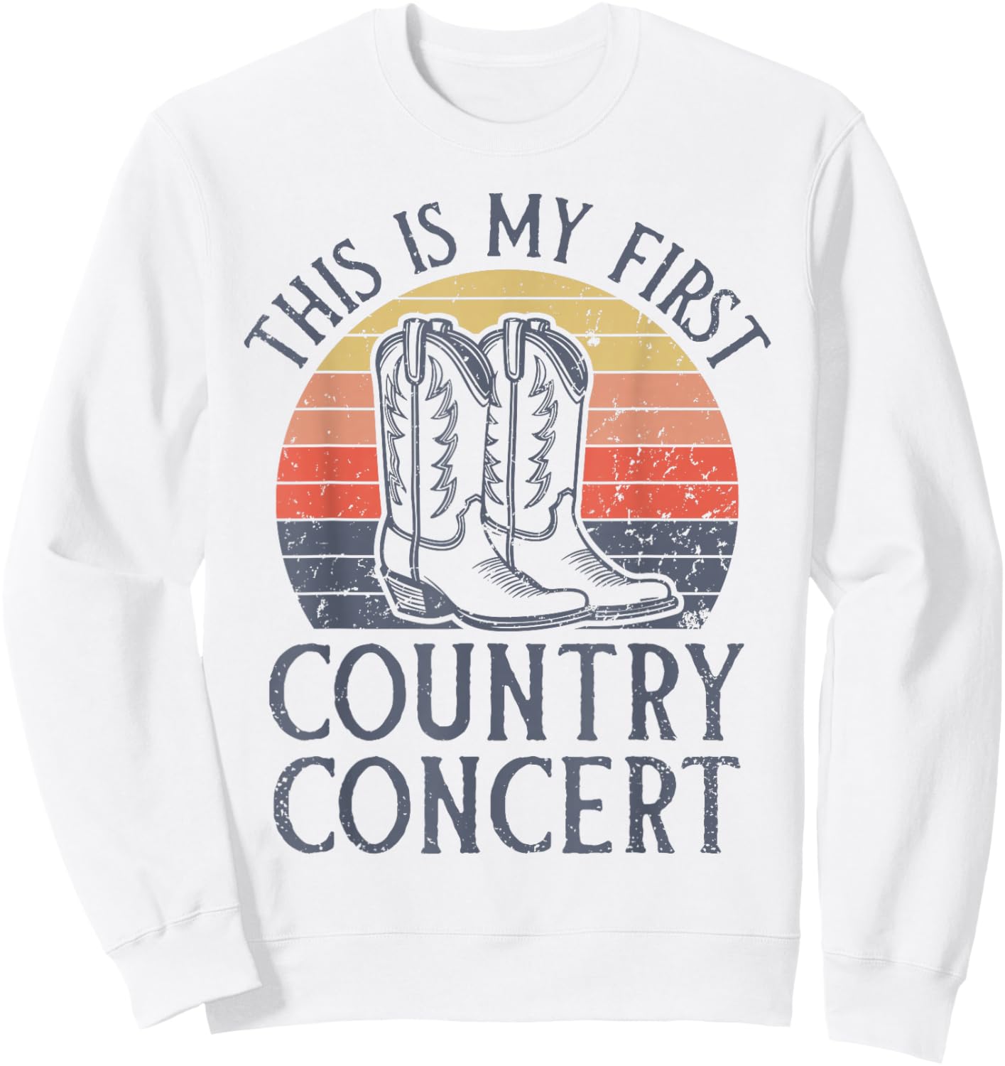 My First Country Concert Retro Vintage Country Music Concert Sweatshirt - Sweatshirt | White