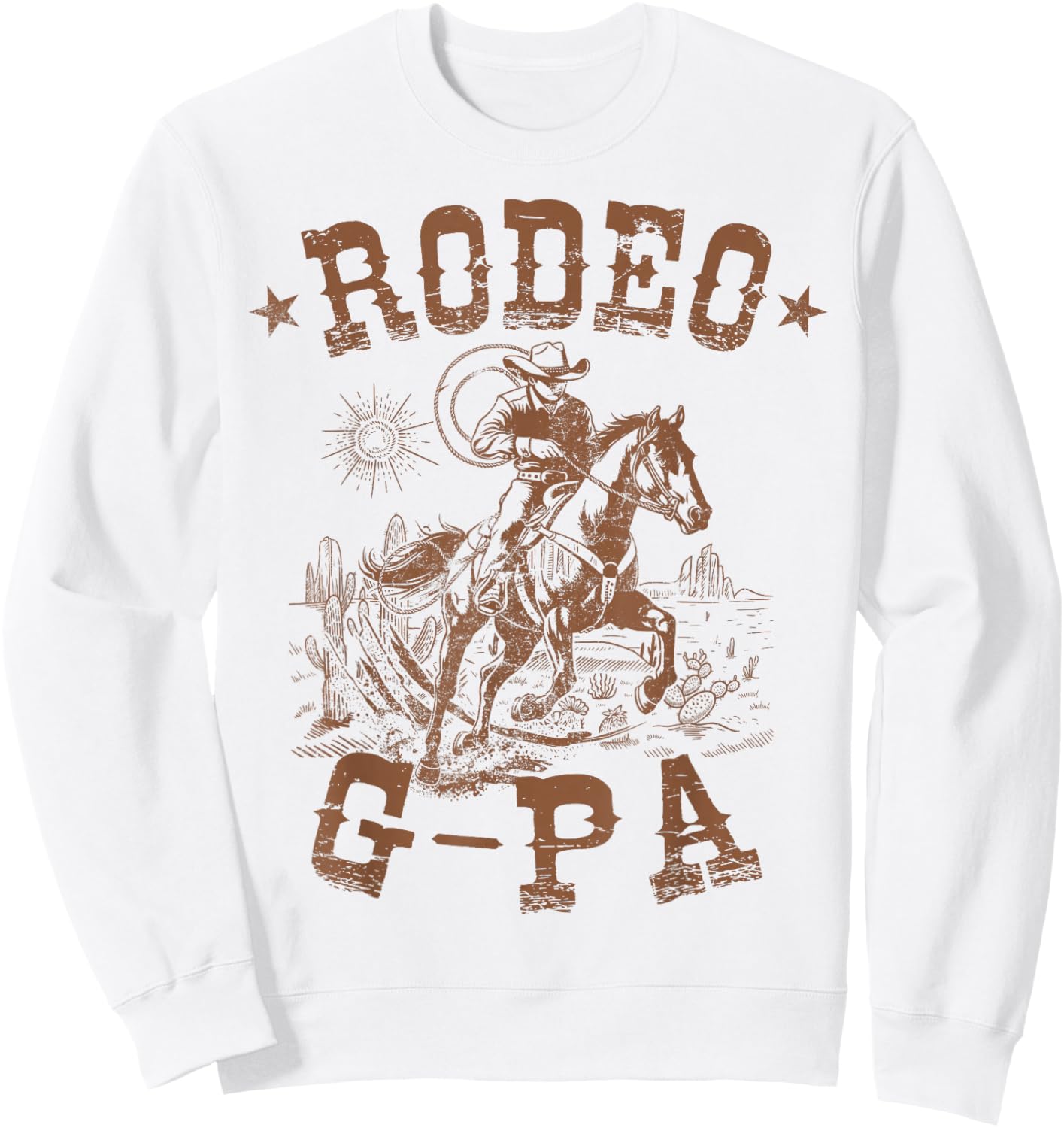 Rodeo G-Pa Western Cowboy Family Matching Father's Day Sweatshirt - Sweatshirt | White