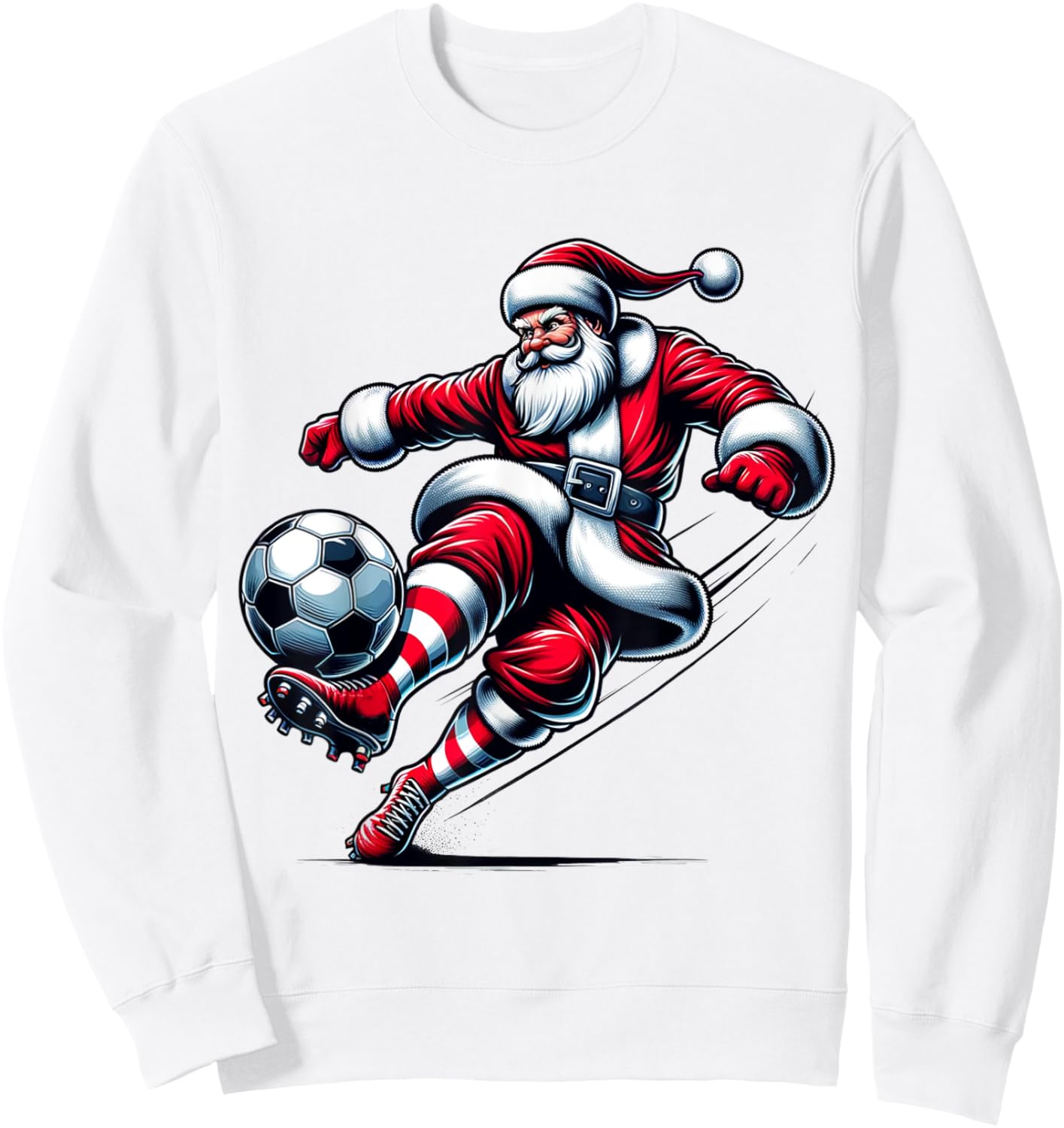 Santa Plays Soccer Christmas Sports Women Men Kids Sweatshirt - Sweatshirt | White