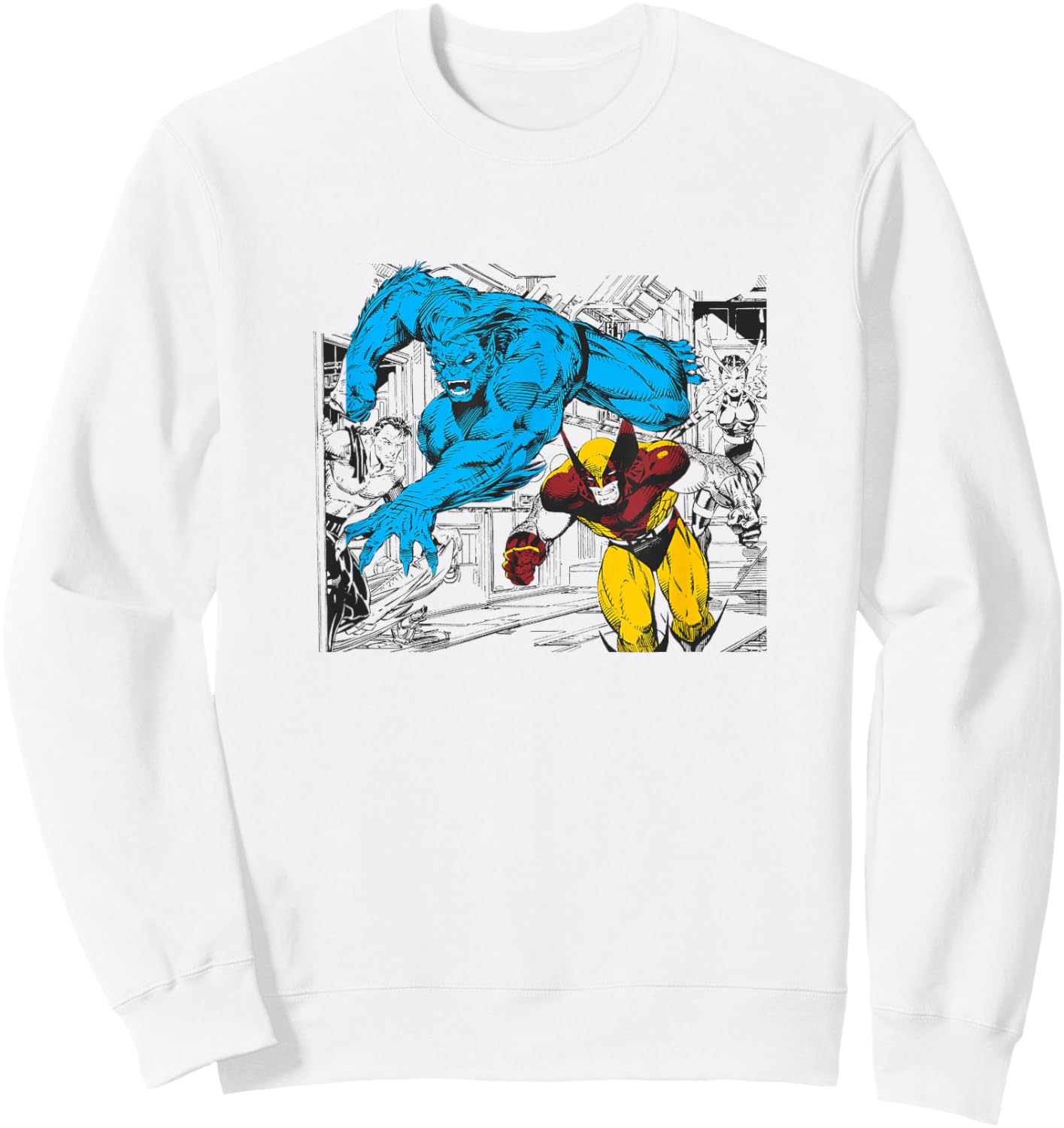 Marvel X-Men Beast & Wolverine Feral Tag Team Retro Sweatshirt - Sweatshirt | White