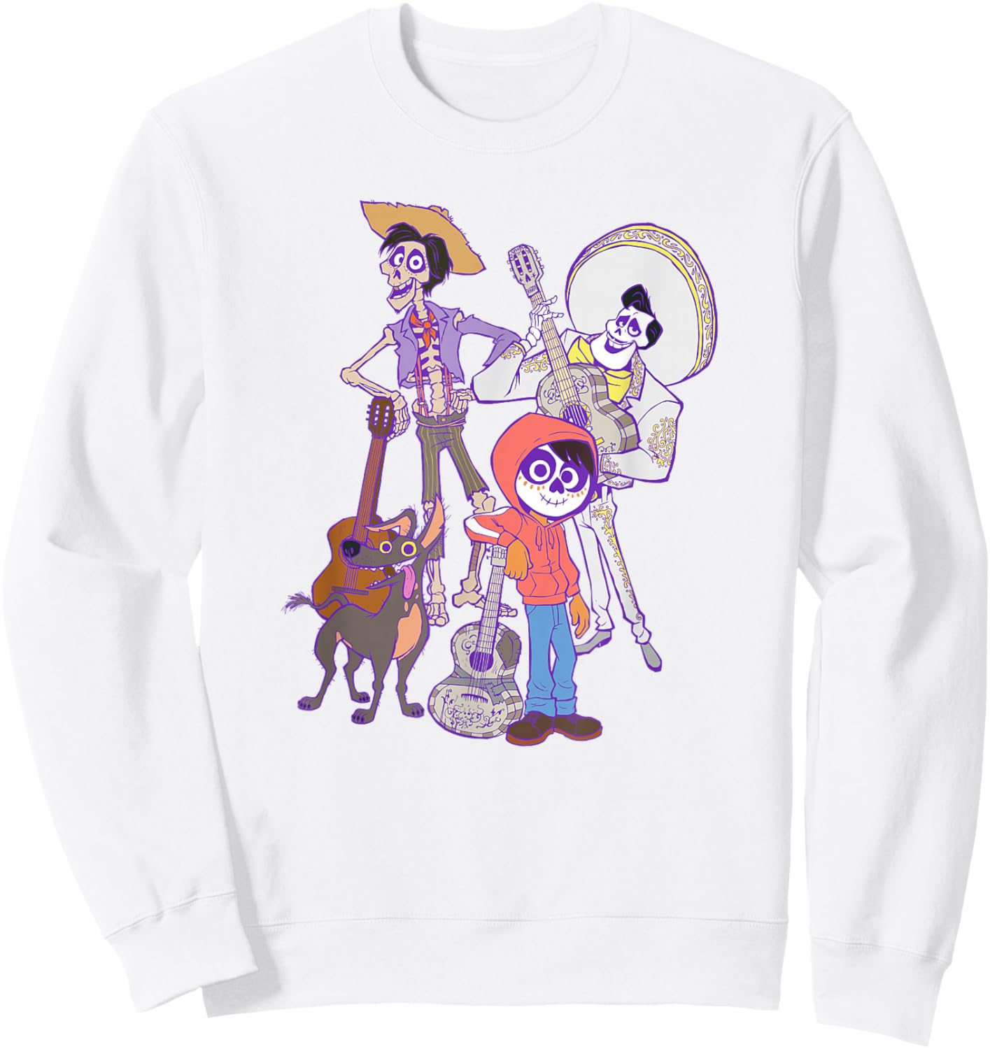 Disney Pixar Coco Main Characters Group Shot Chest Portrait Sweatshirt - Sweatshirt | White