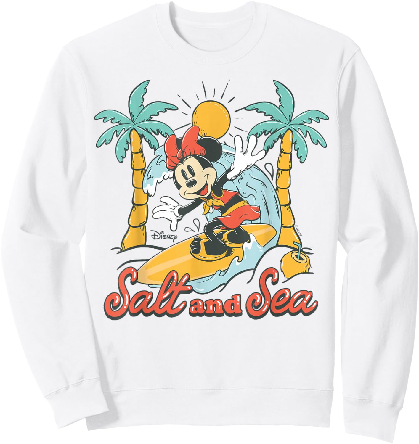 Minnie Mouse - Salt And Sea Summer Surf Graphic Sweatshirt - Sweatshirt | White
