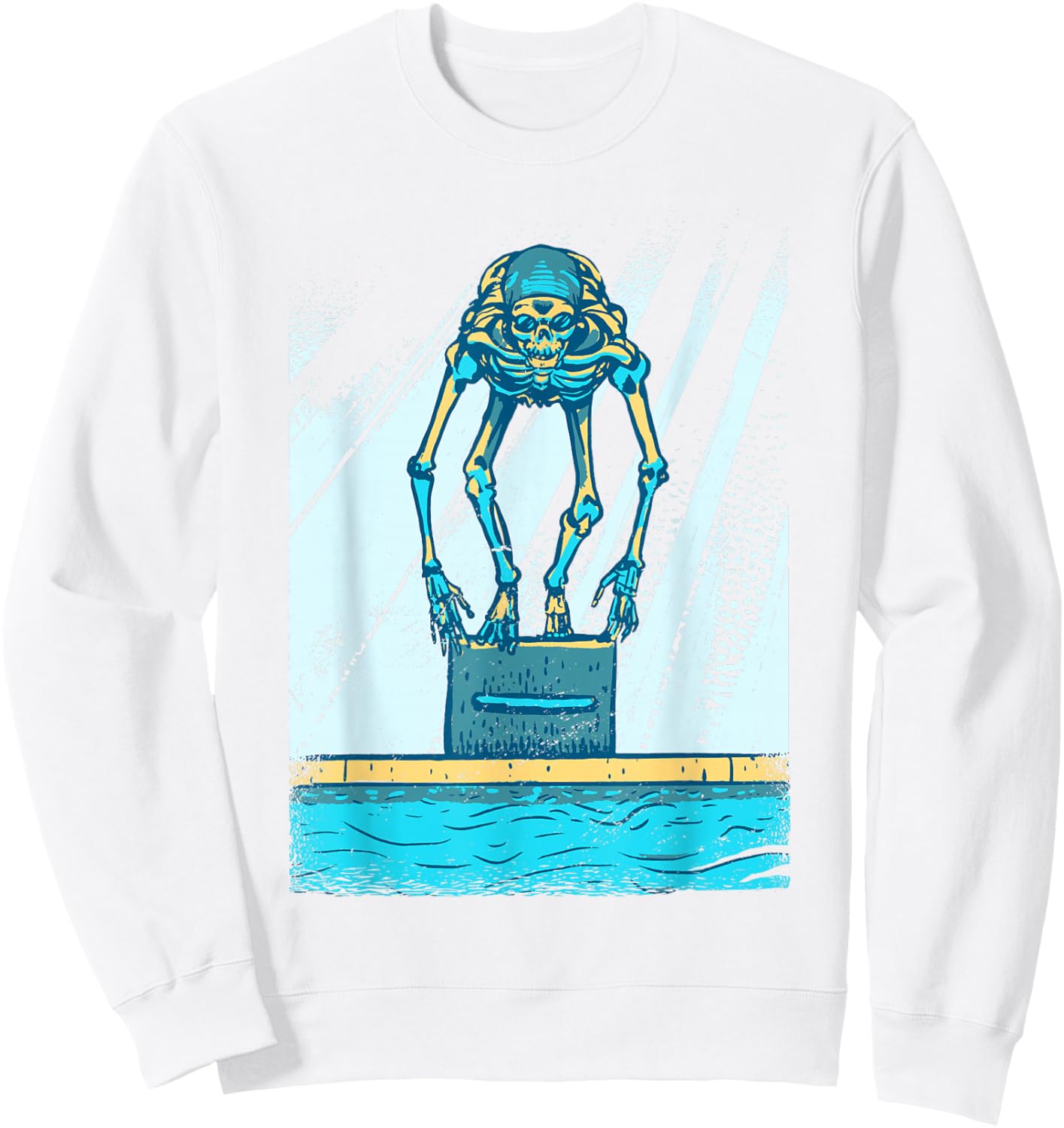 Competition Swimming Skeleton Swimmer Sweatshirt - Sweatshirt | White