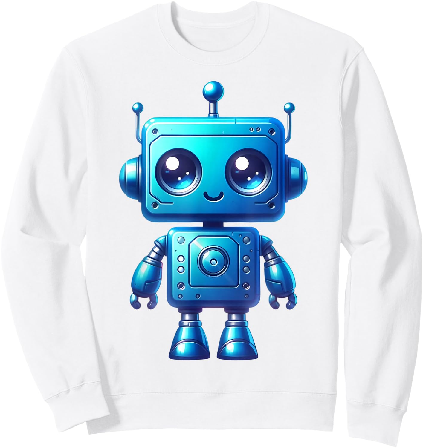 Funny Bleu Robot Robotic Kids Boy Costume Sweatshirt - Sweatshirt | White