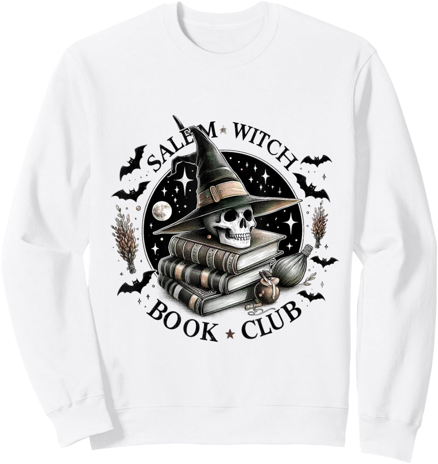Salem Witch Book Club Halloween Party Costume Girl Sweatshirt - Sweatshirt | White