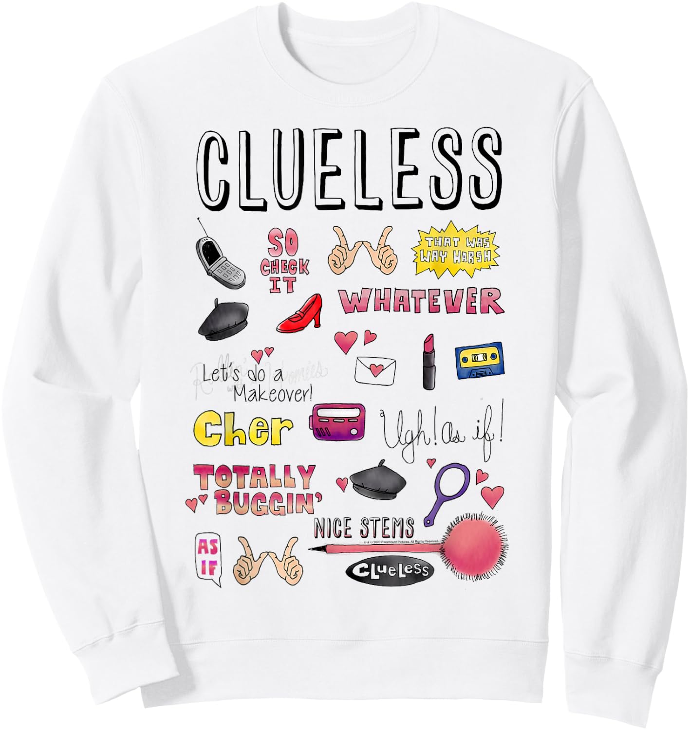 Clueless Icon Doodles Sweatshirt - Sweatshirt | White