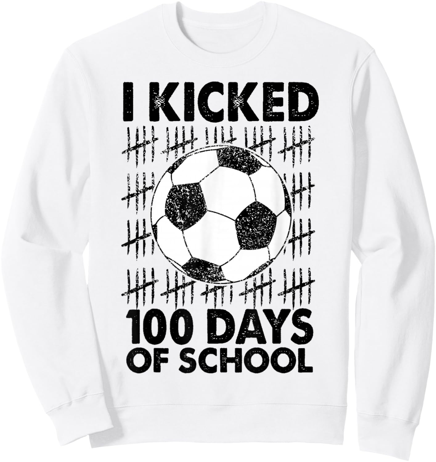 I Kicked 100 Days of School Soccer 100th Day Sport Kids Boys Sweatshirt - Sweatshirt | White