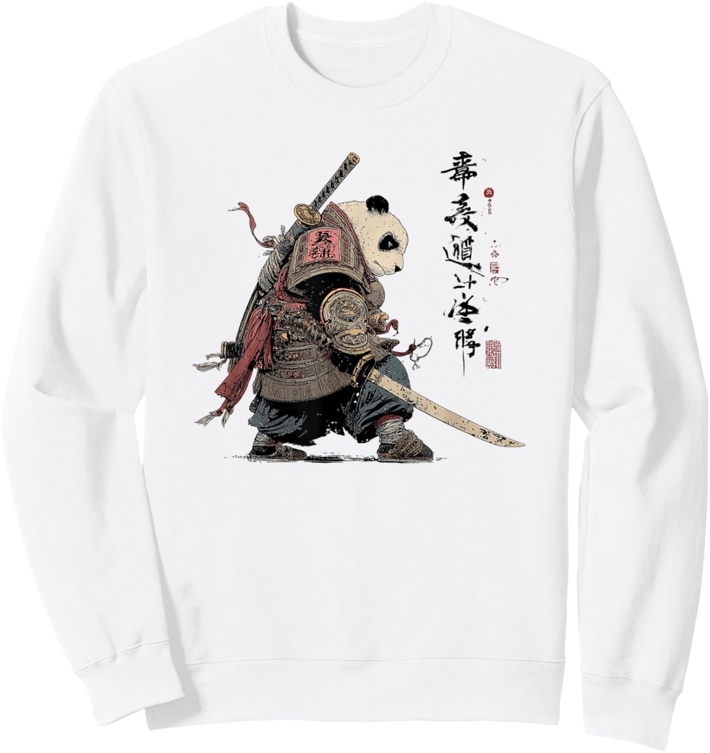 Panda Samurai Sweatshirt - Sweatshirt | White