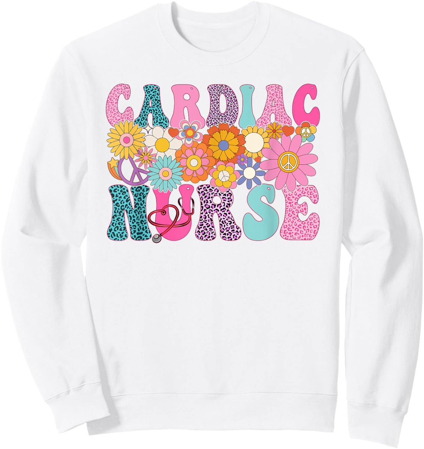 Cardiac Nurse Week Groovy Appreciation Day Sweatshirt - Sweatshirt | White