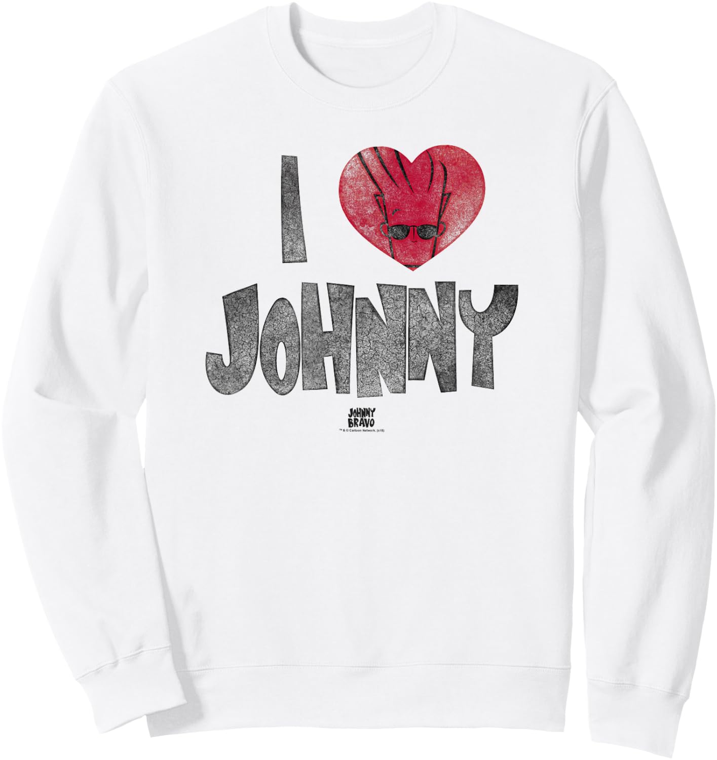 Johnny Bravo I Heart Johnny Sweatshirt - Sweatshirt | White