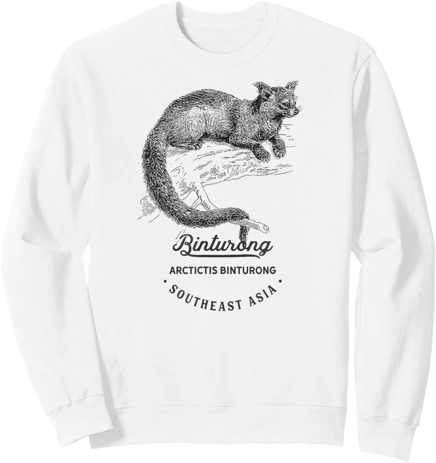Binturong Cute Vintage Animal Print Birthday Child Woman Sweatshirt - Sweatshirt | White