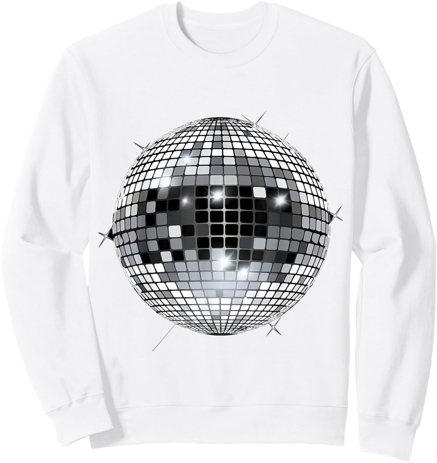 Disco Ball Vintage Retro House discoball Cool Party Sweatshirt - Sweatshirt | White