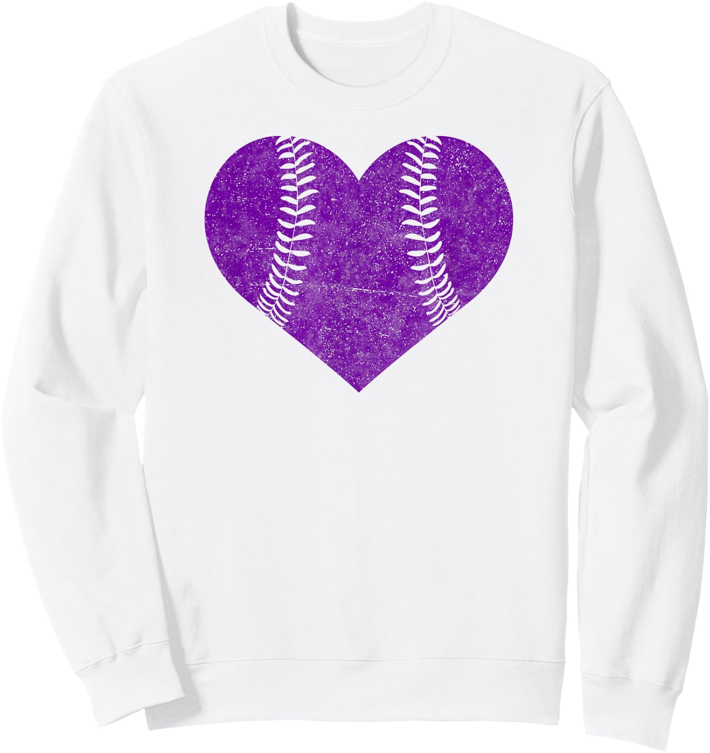 Baseball Heart Softball Mom Matching Team Gift Purple Sweatshirt - Sweatshirt | White