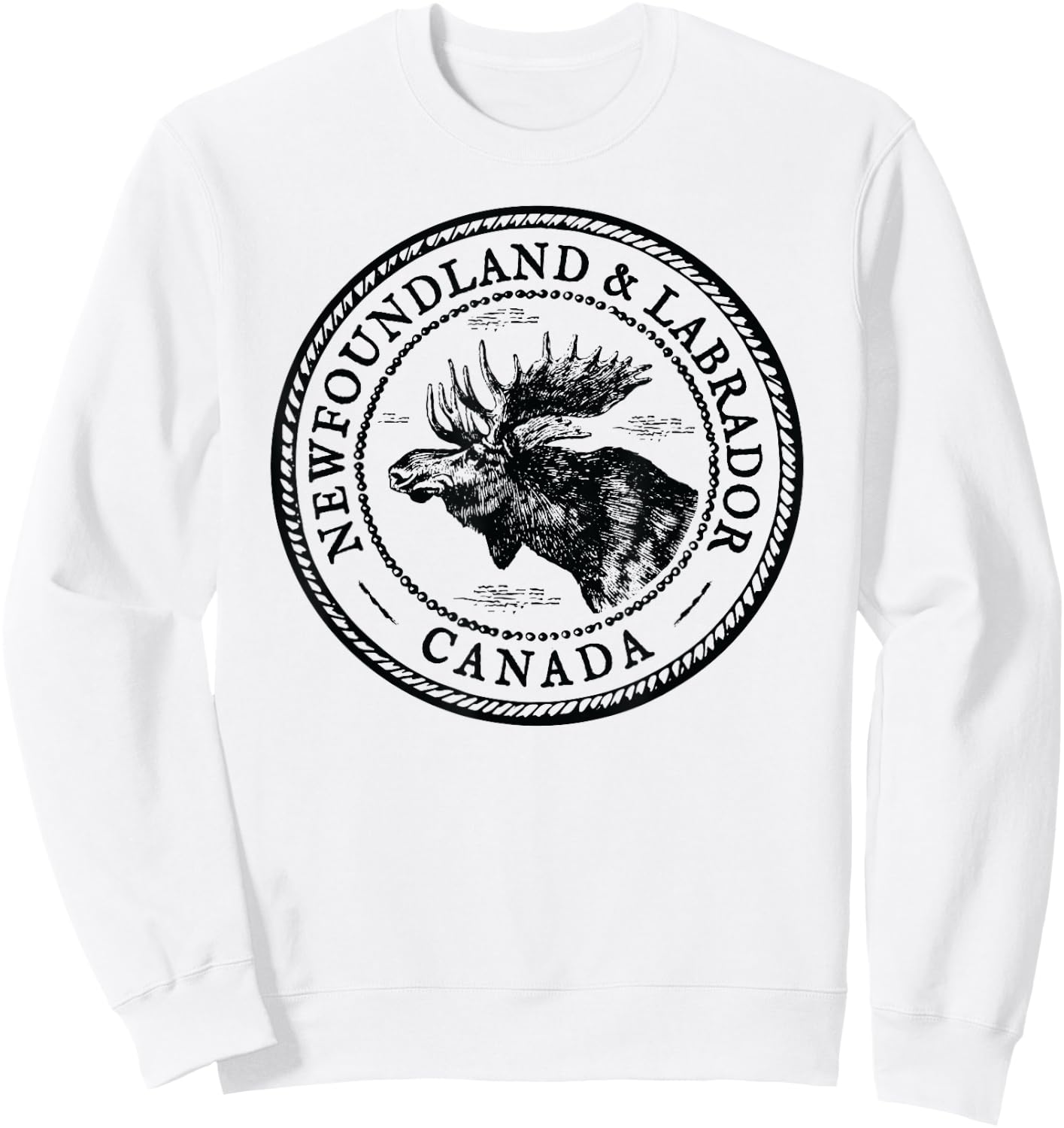 Moose Antlers Art Lovers Gift, Newfoundland & Labrador Moose Sweatshirt - Sweatshirt | White