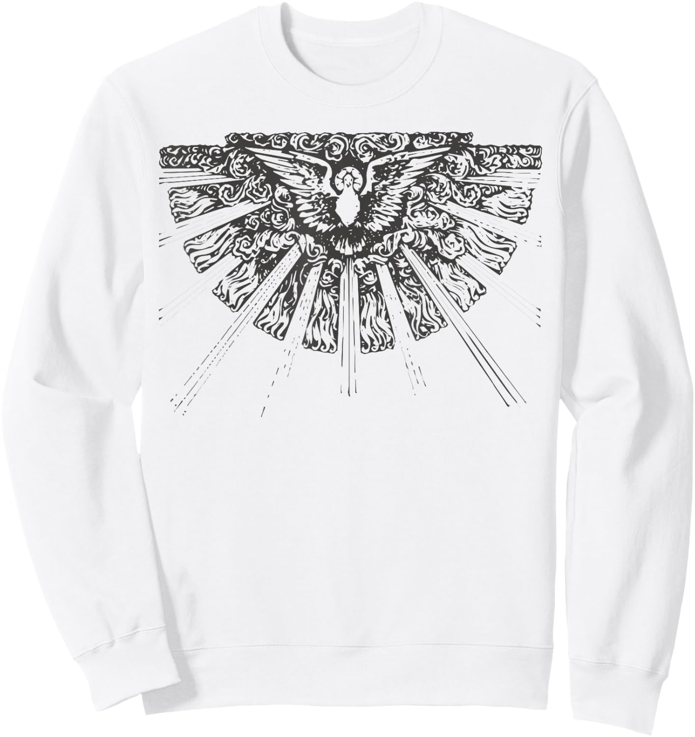 Filled with the Holy Spirit Pentecost Sunday Fire Flame Sweatshirt - Sweatshirt | White