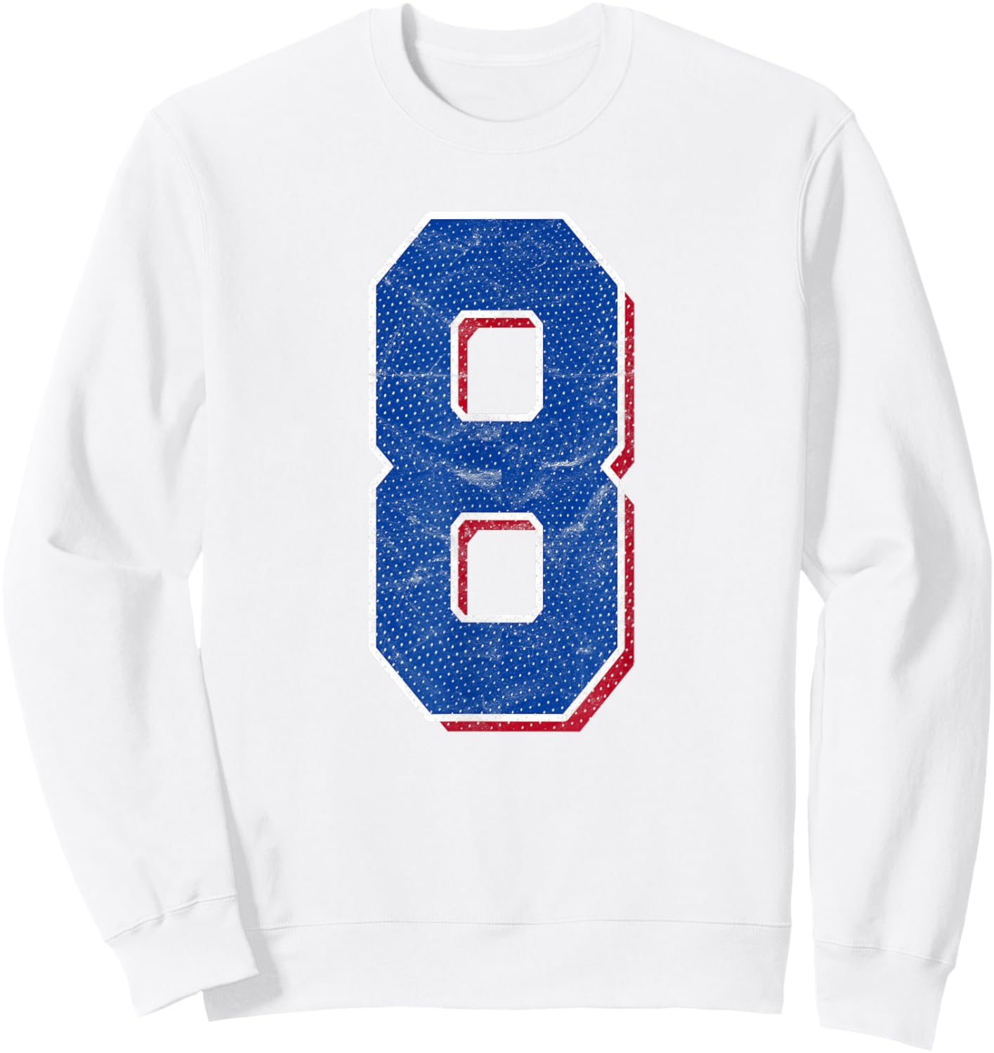 Number 8 Numbered Uniform Sports Team Jersey 8th Birthday Sweatshirt - Sweatshirt | White