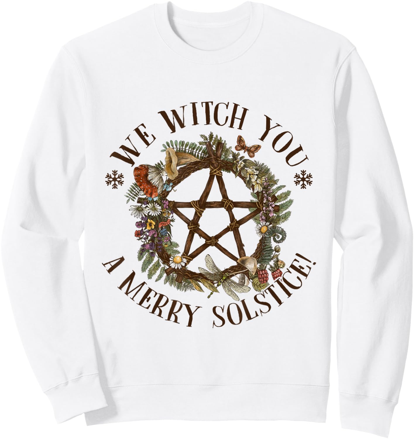 We Witch You A Merry Winter Solstice Yule Pagan Santa Wiccan Sweatshirt - Sweatshirt | White