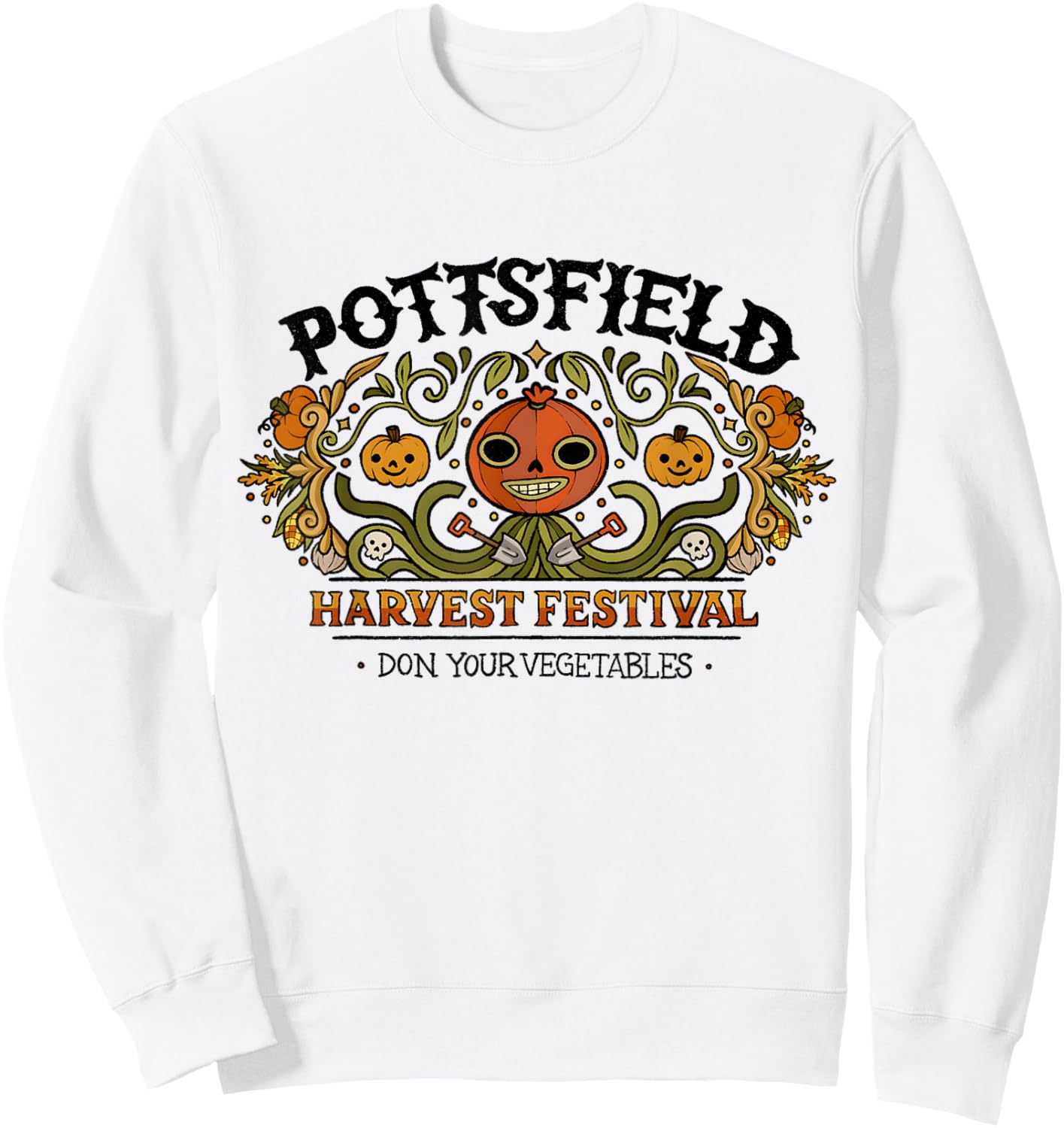 Spooky Pottsfield Harvest Festival Pumpkin Vibes Halloween Sweatshirt - Sweatshirt | White