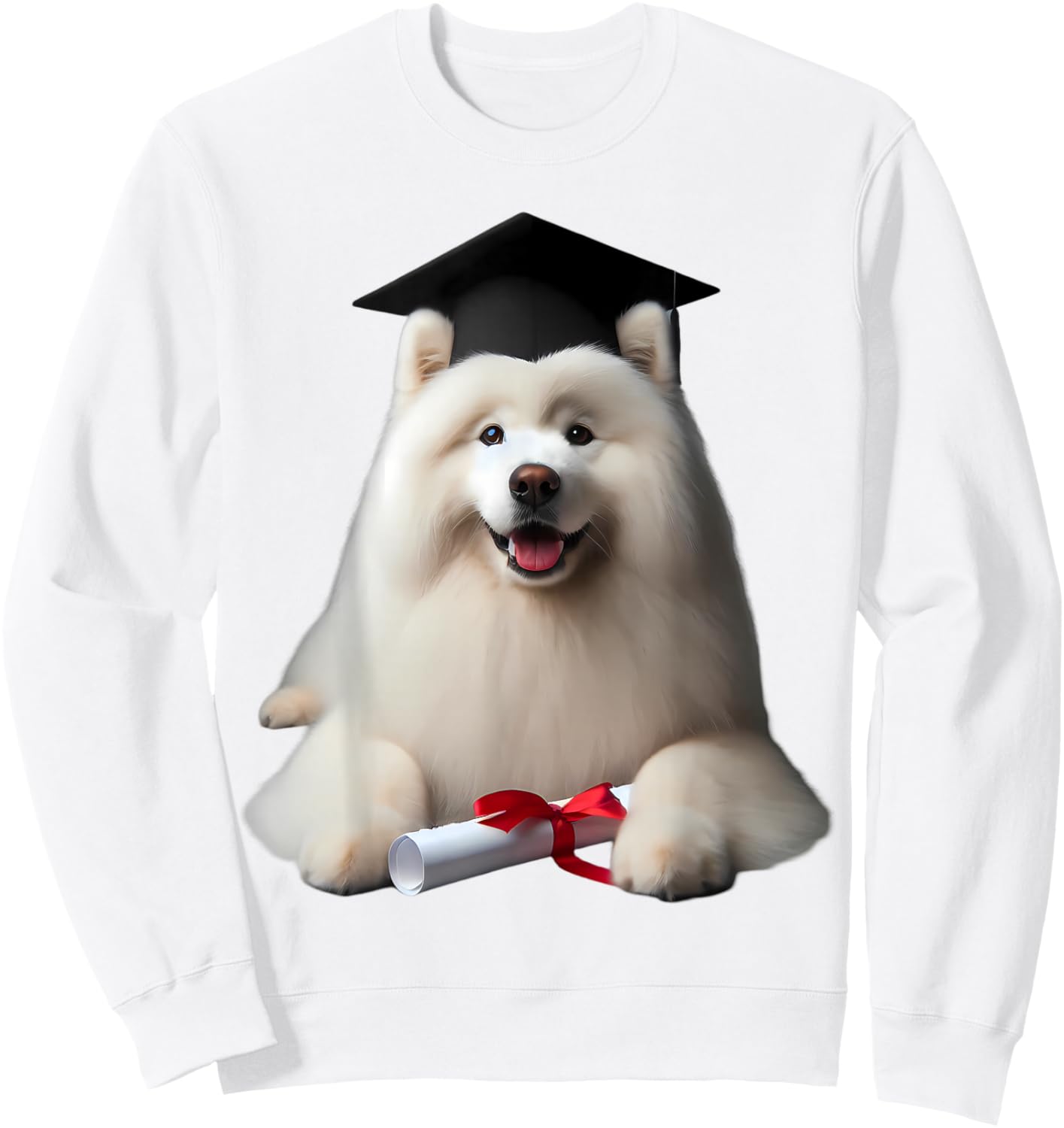 Samoyed Dog Graduation Cap Training School Graduate Owner Men Women Kids Sweatshirt - Sweatshirt | White