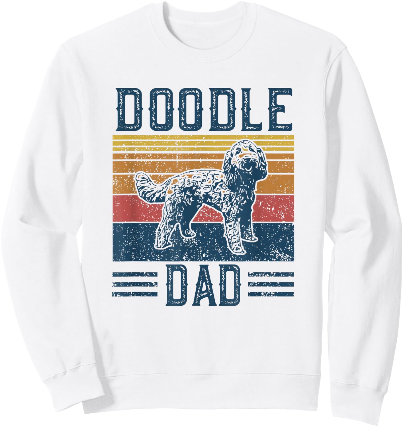 Funny Vintage Doodle Dad - Aussie Doodle & Goldendoodle Sweatshirt - Sweatshirt | White