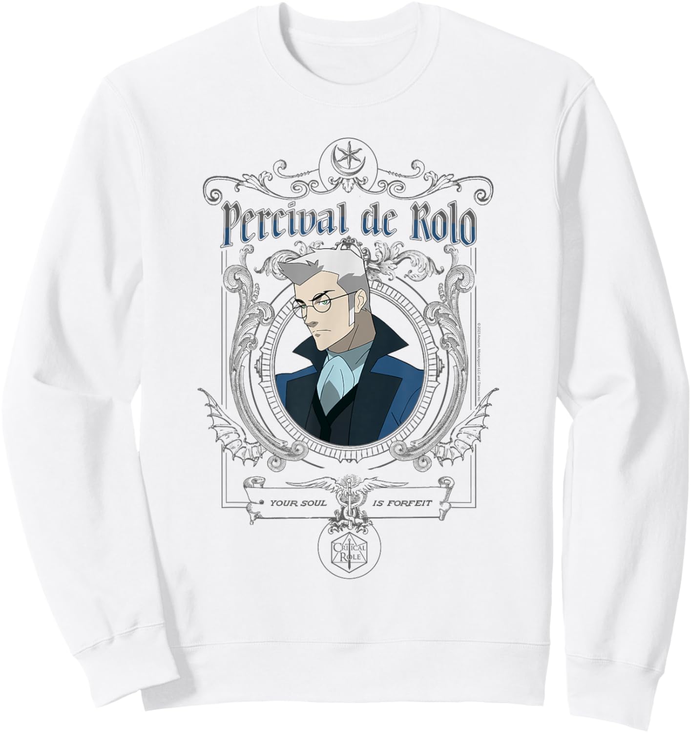The Legend of Vox Machina Percy Goth Frame Sweatshirt - Sweatshirt | White