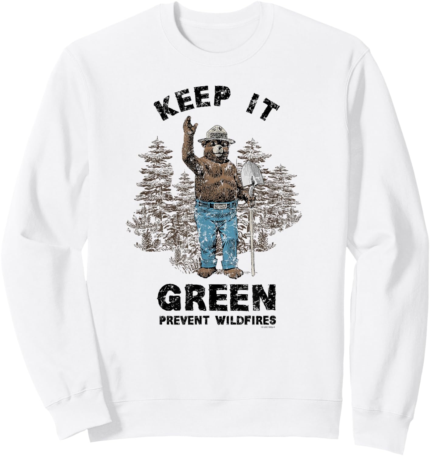 Smokey Bear Keep it Green Sweatshirt - Sweatshirt | White