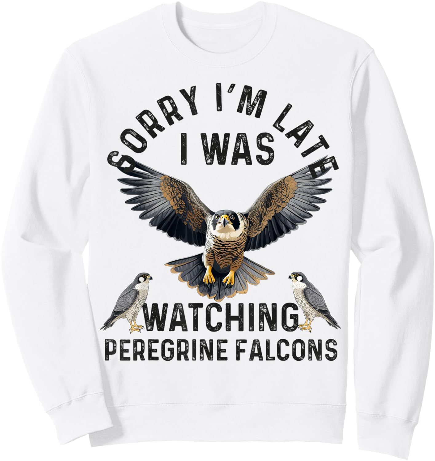Peregrine Falcon Men Women Falconer Falconry BirdWatching Sweatshirt - Sweatshirt | White