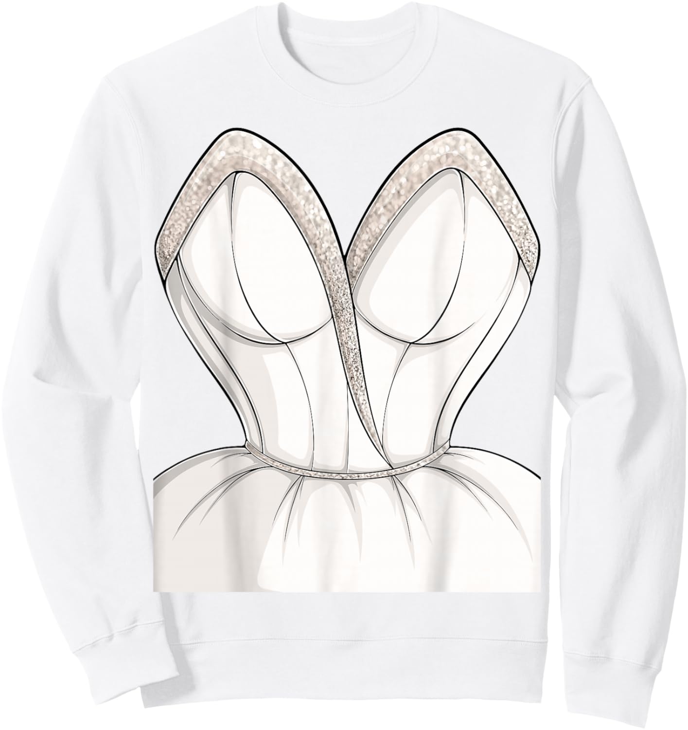 Wedding Dress Simple Marriage Bridal Shower Costume Women Sweatshirt - Sweatshirt | White