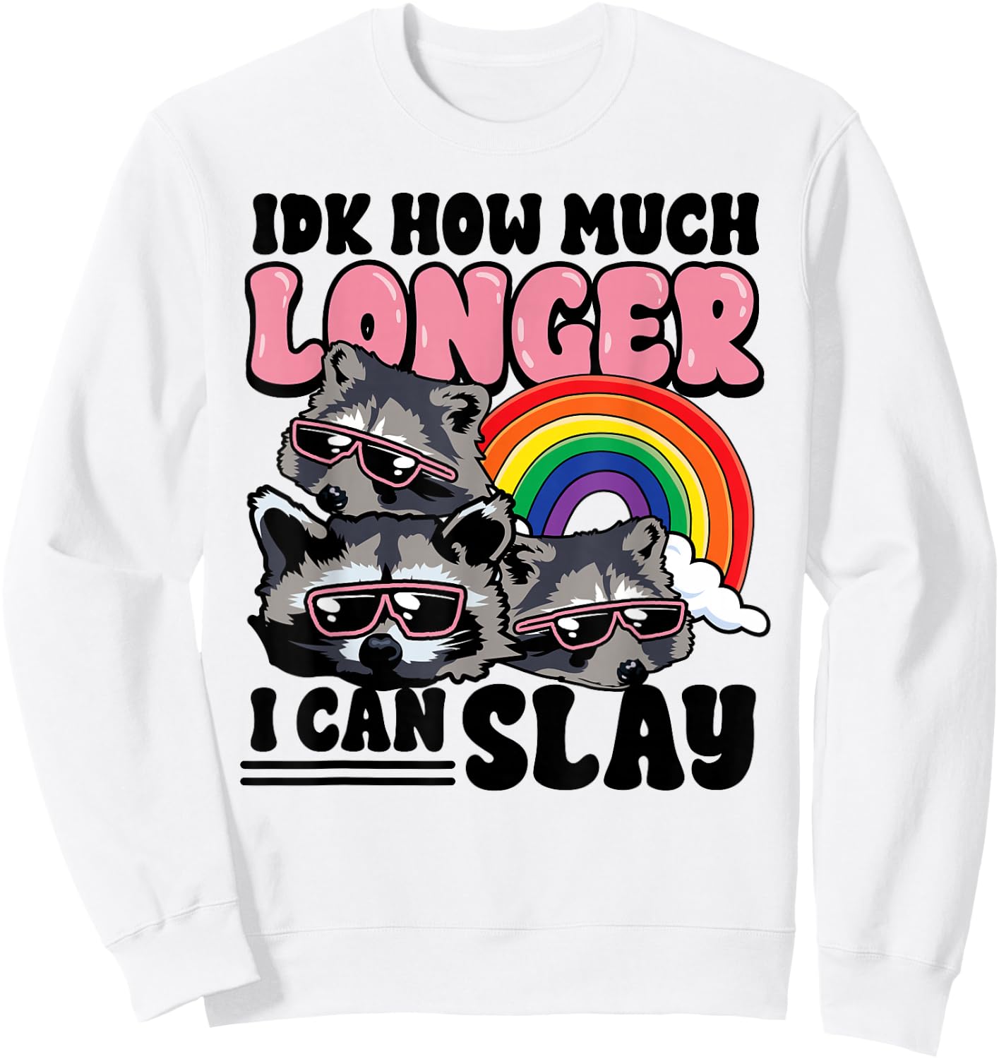 Funny Raccoon IDK How Much Longer Can I Kill Sweatshirt - Sweatshirt | White