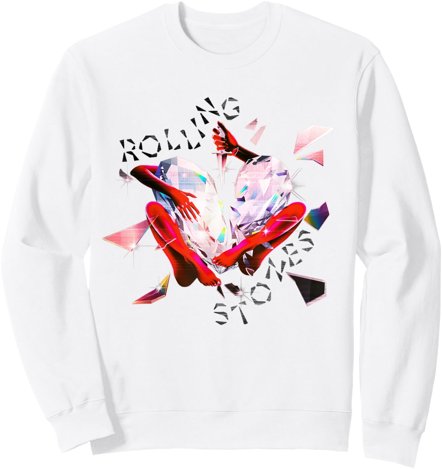 Official The Rolling Stones Exclusive Prism Heart Sweatshirt - Sweatshirt | White