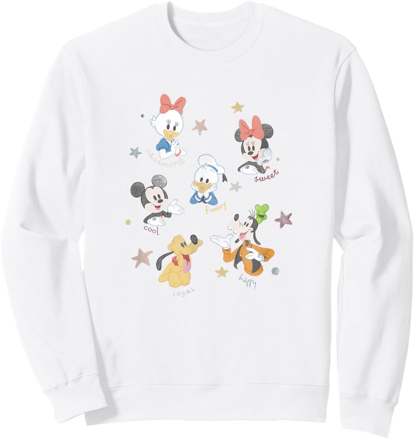 Disney Mickey And Friends Cute Vintage Character Icons Sweatshirt - Sweatshirt | White