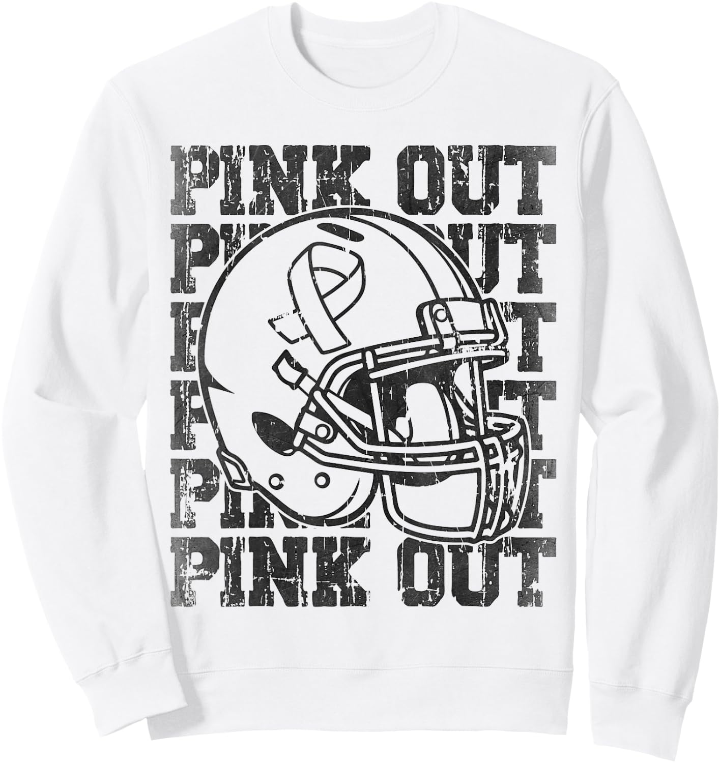 Pink Out Breast Cancer Awareness Football Mom Girls Sweatshirt - Sweatshirt | White