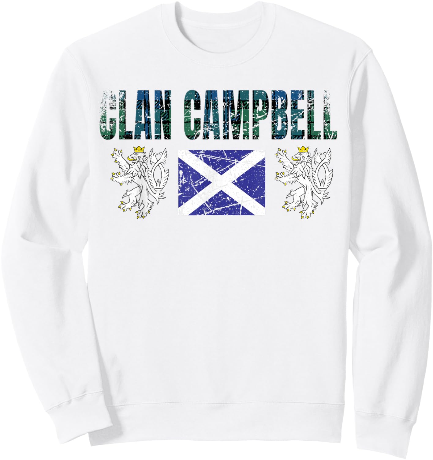 Clan Campbell Tartan Scottish Family Name Scotland Pride Sweatshirt - Sweatshirt | White