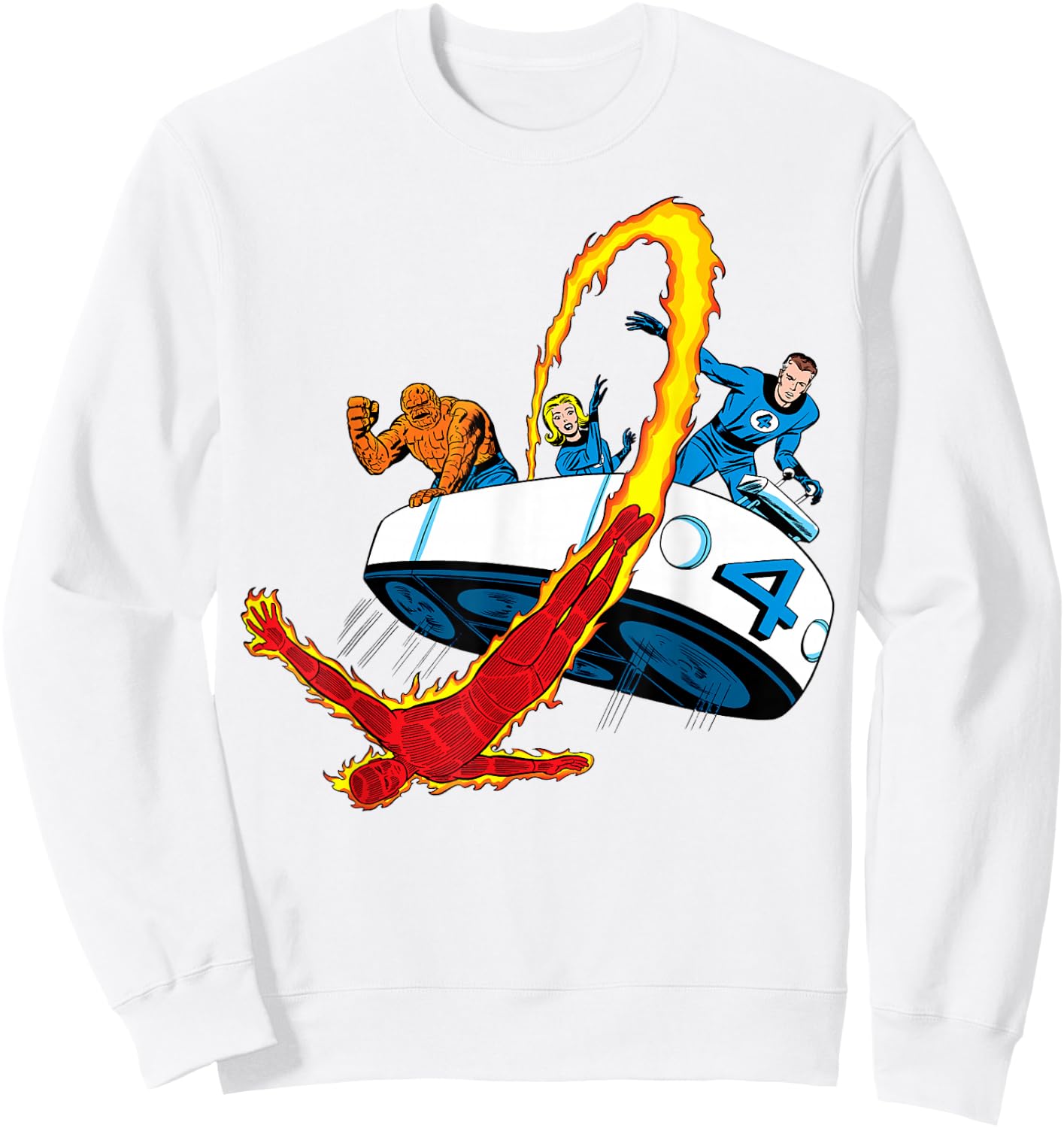 Marvel Fantastic Four Retro Fantasticar Team Small Sweatshirt - Sweatshirt | White