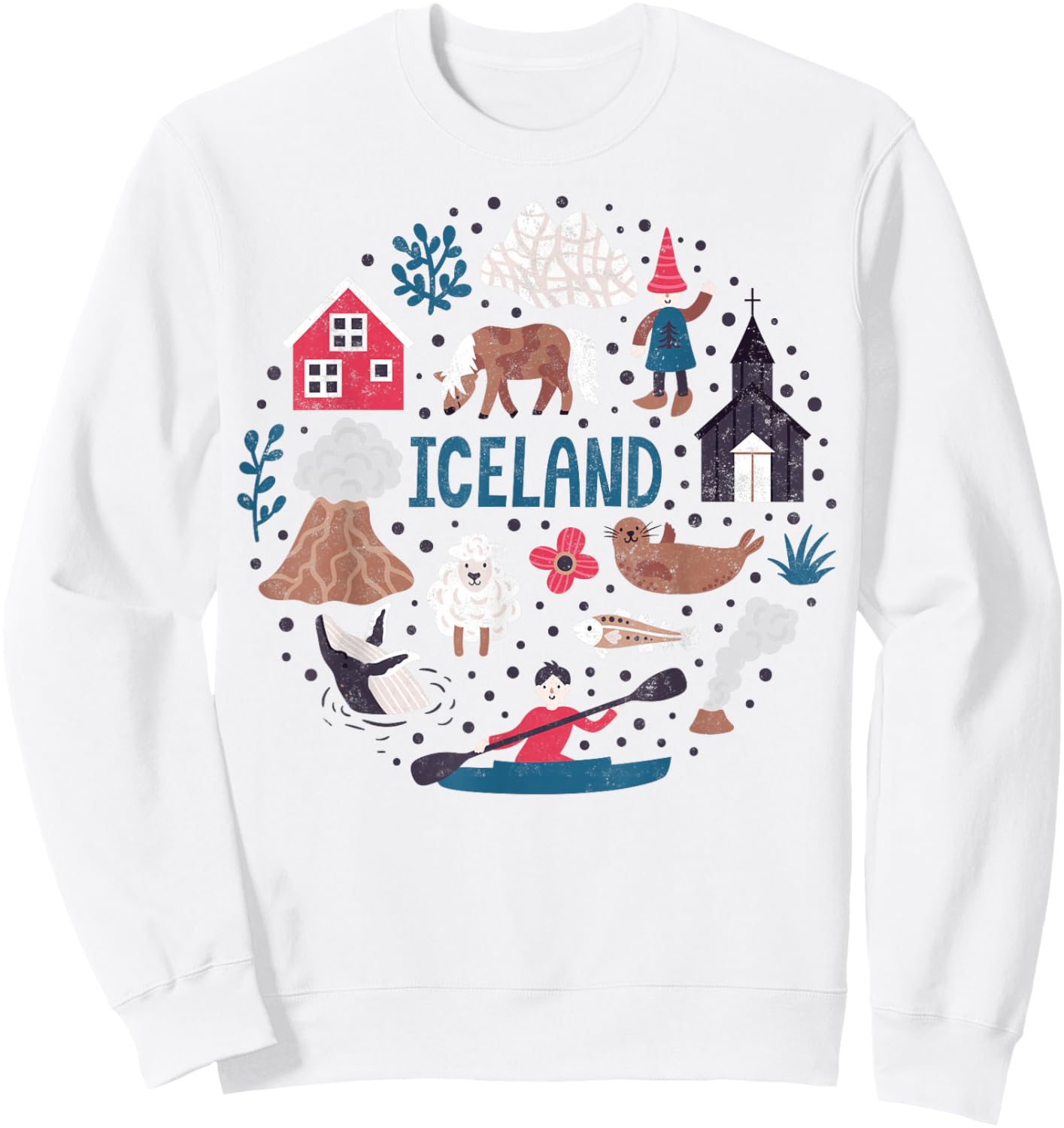 Travel Europe Iceland Reykjavik Family Vacation Souvenir , Small Sweatshirt - Sweatshirt | White