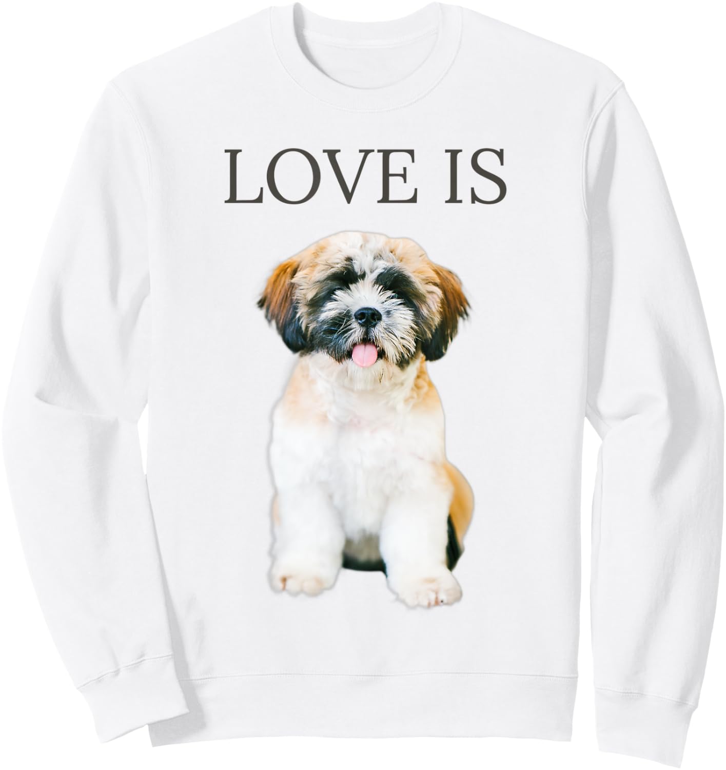 Shih Tzu Shirt Women Men Kids Love Dog Mom Dad Pet Puppy Sweatshirt - Sweatshirt | White