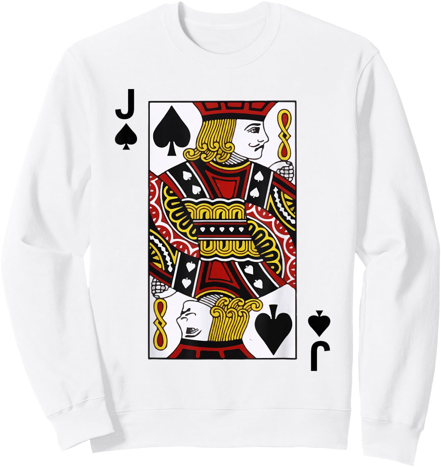 Jack of Spades J Blackjack Playing Cards Sweatshirt - Sweatshirt | White