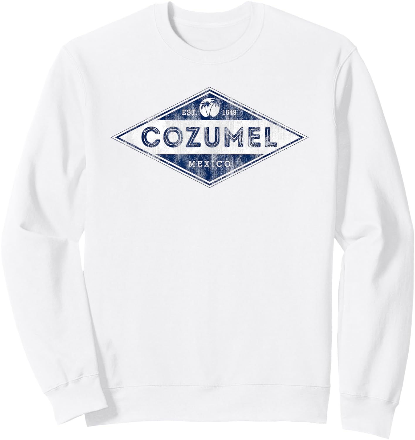 Cozumel Mexico Throwback Badge Cruise Souvenir Sweatshirt - Sweatshirt | White