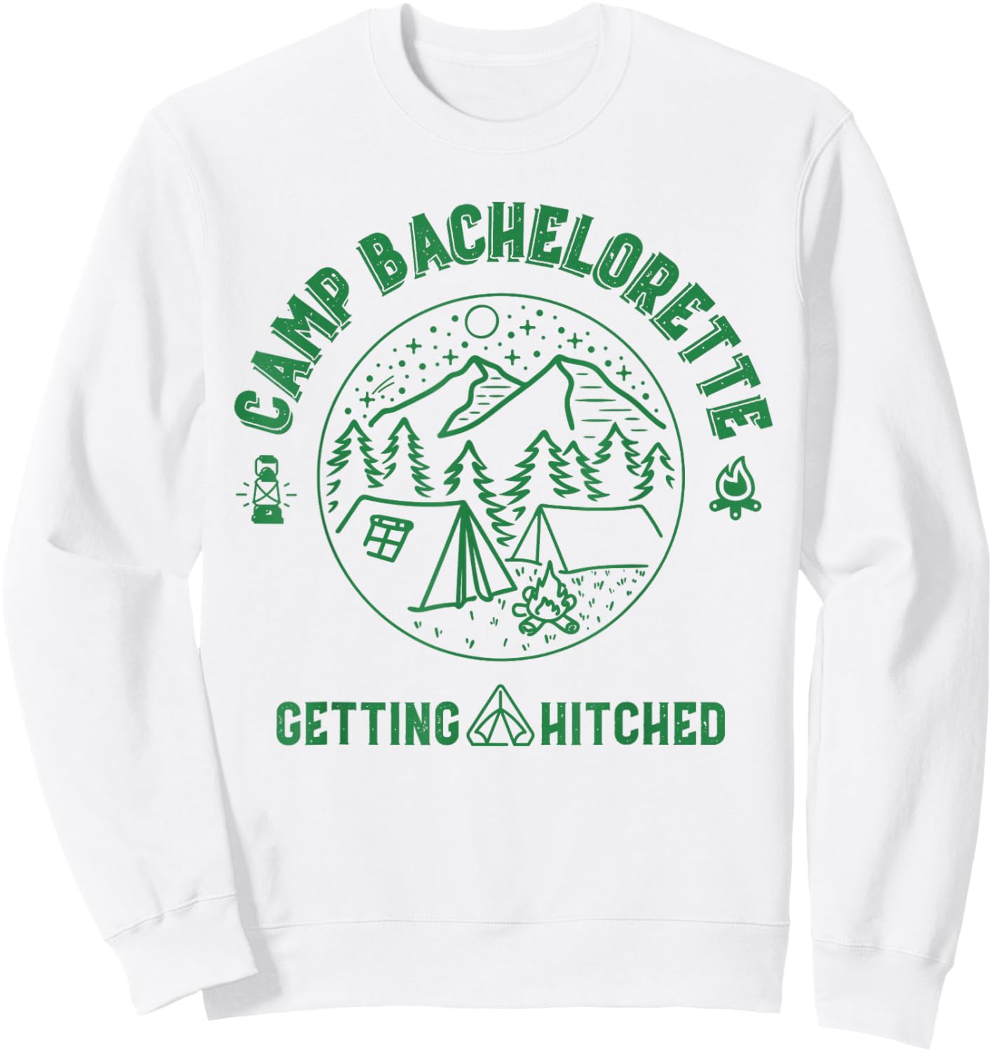 Camp Bachelorette Getting Hitched Bride Party Matching Gift Sweatshirt - Sweatshirt | White