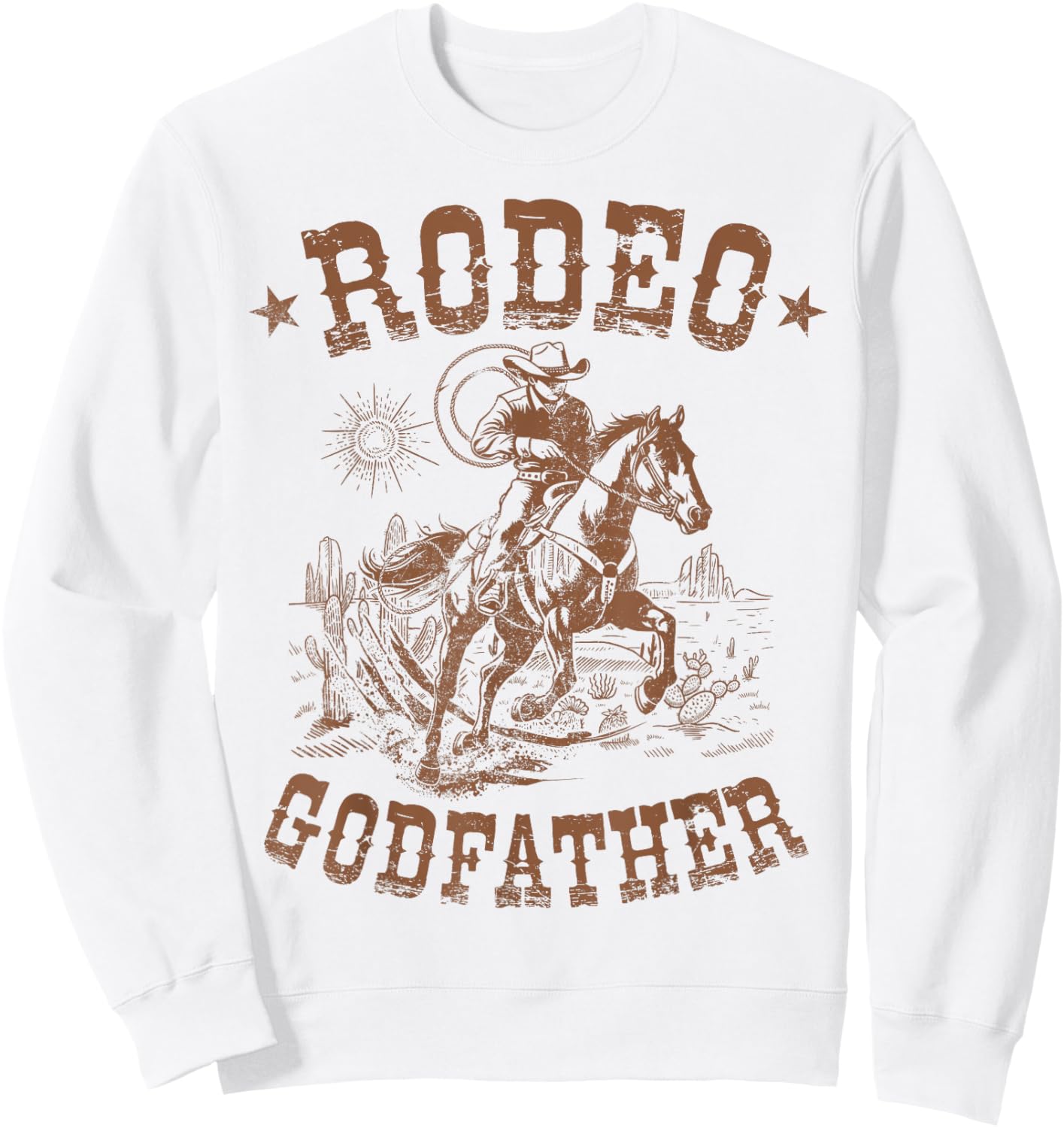 Rodeo Godfather Western Cowboy Family Matching Father's Day Sweatshirt - Sweatshirt | White
