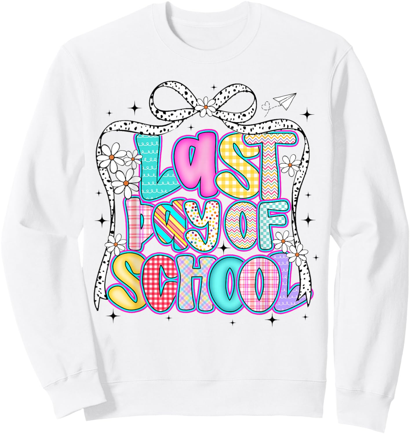 Happy Last Day of School Graduation Girls Teacher Coquette Sweatshirt - Sweatshirt | White