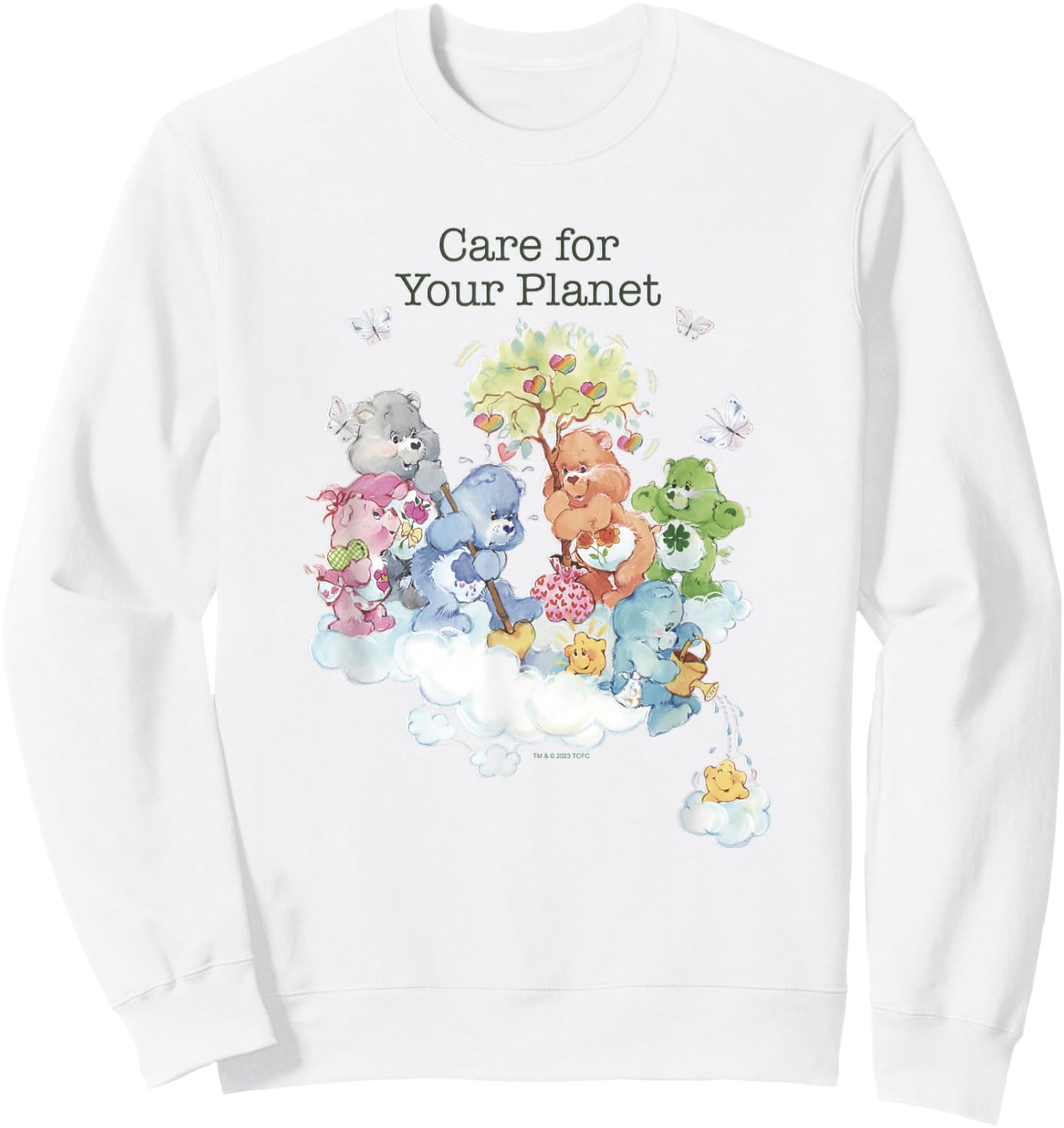 Care Bears Earth Day Care For Your Planet Vintage Retro Sweatshirt - Sweatshirt | White
