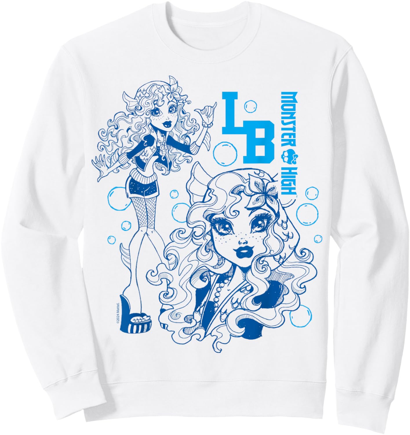 Monster High - Lagoona Blue Bubble Sketch Sweatshirt - Sweatshirt | White