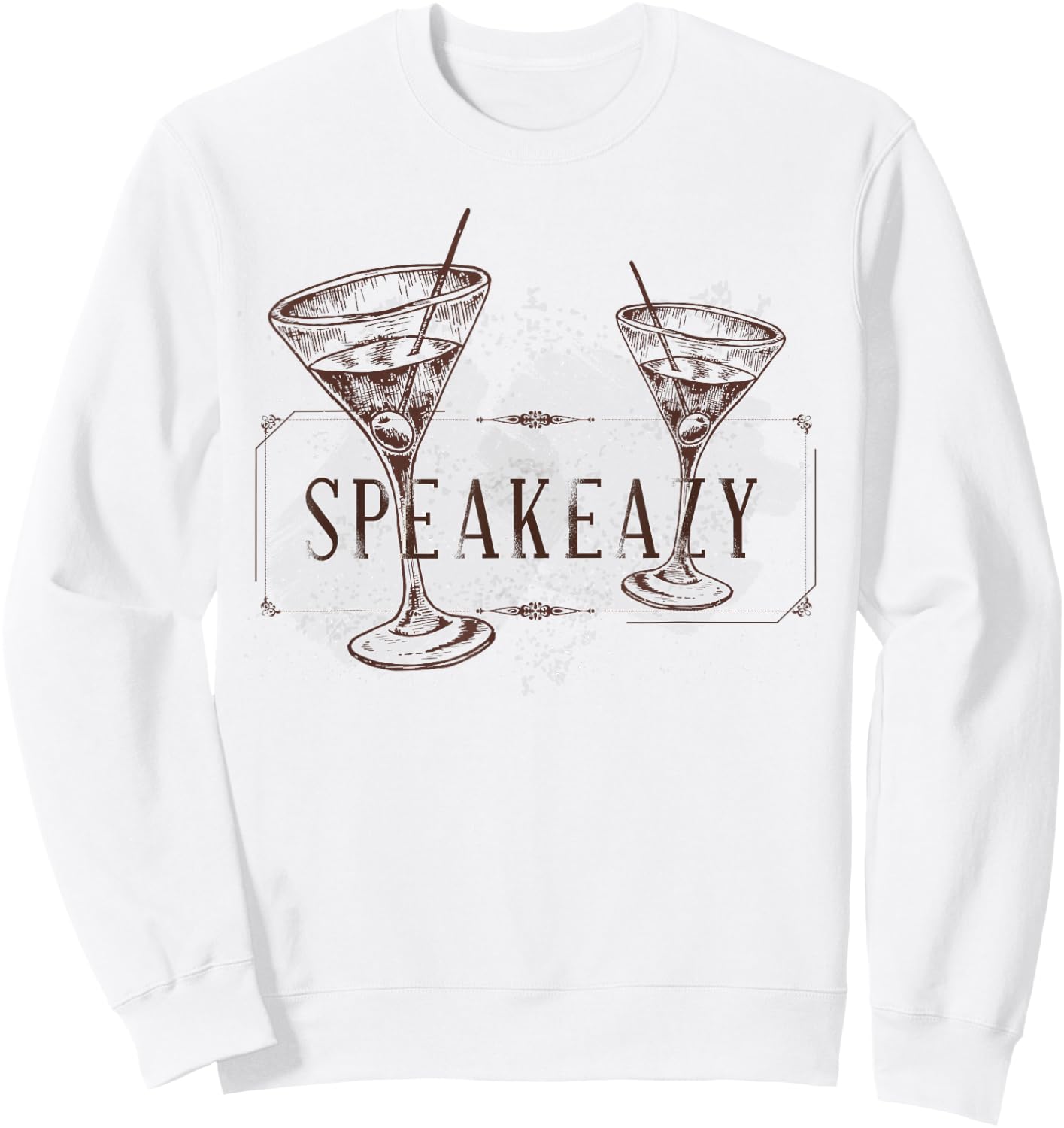 SPEAKEAZY Speakeasy Martini Olive Vodka Sweatshirt - Sweatshirt | White